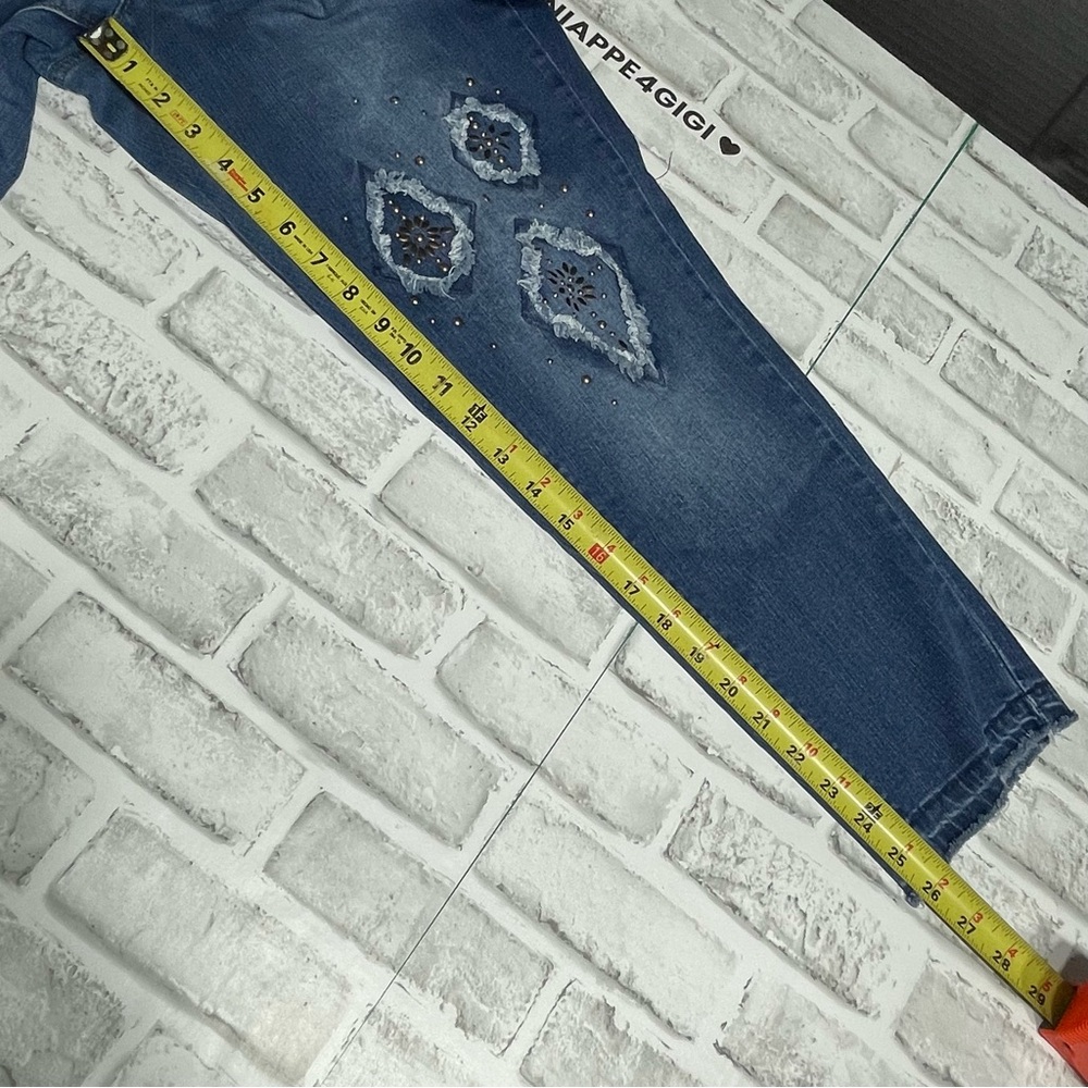 Vintage Code Bleu America "Bestie" Jeans. Gracie. Size 14W. Distressed. Studs - Picture 14 of 15
